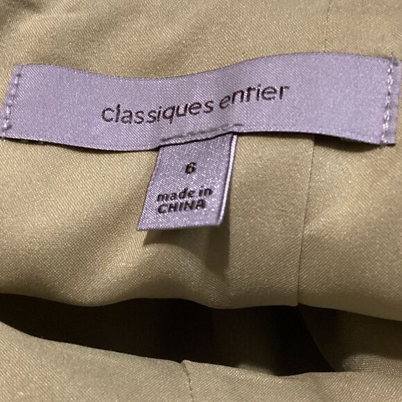 Classiques Enrier Pencil Skirt Green Sz 6 paperbag waist detail - Picture 12 of 14